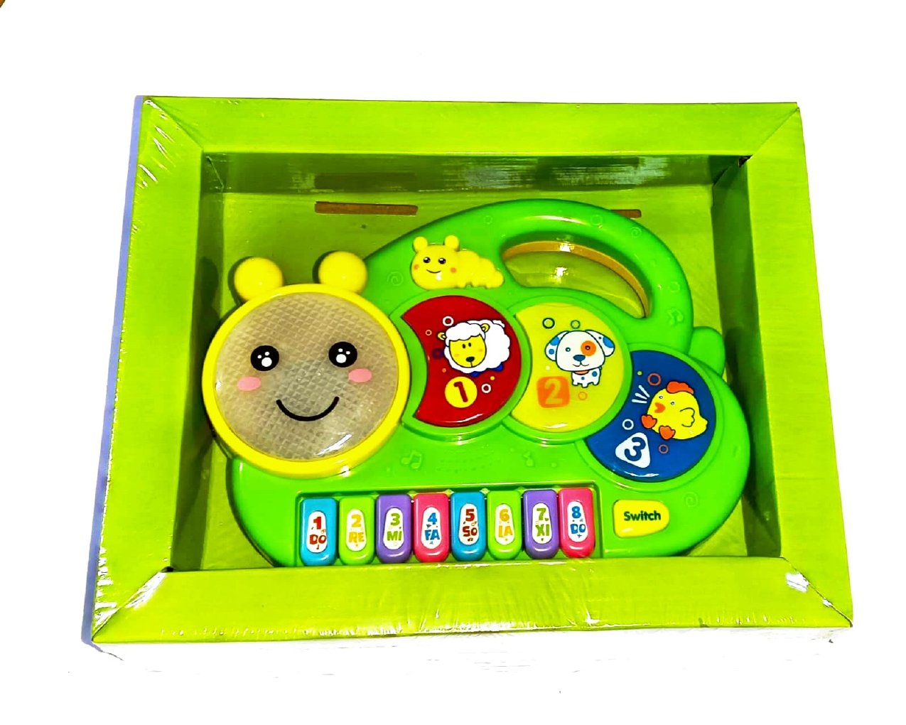VGRASSP Happy Caterpillar Piano Musical Toy for Babies & Kids – Mini Playable Instrument with Fun Sounds (Green)